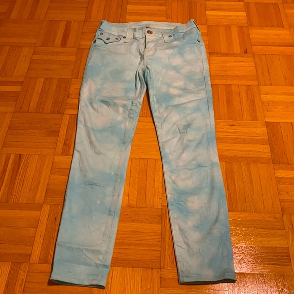 True Religion 27 women’s jeans blue white tie dye - Picture 1 of 5